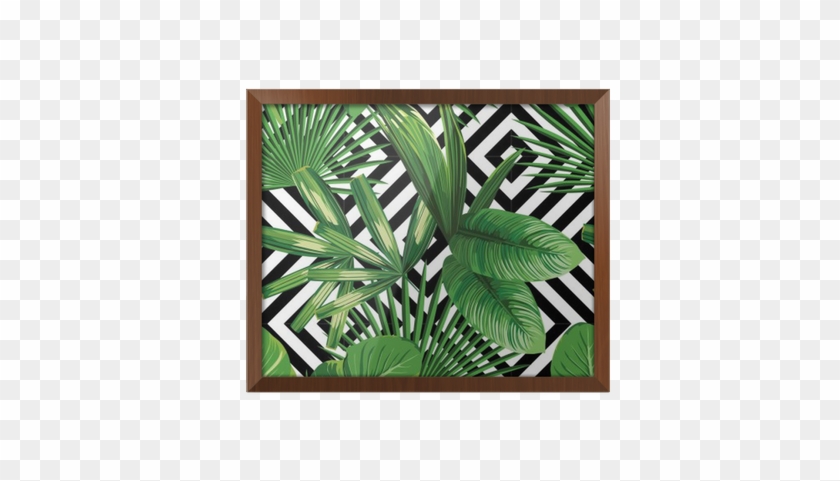 Tropical Palm Leaves Pattern, Geometric Background - Palm Leaves #807233