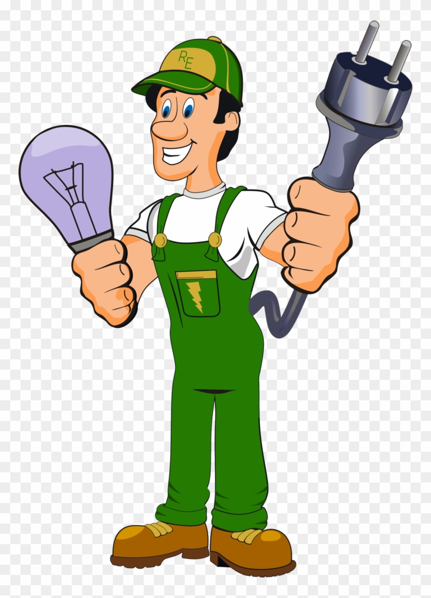 Electrician Cartoon Clip Art - Electrician Cartoon Clip Art #807421