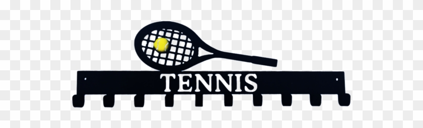 Tennis Racket Black & Yellow 10 Hook Medal Display - Squash Tennis #807504