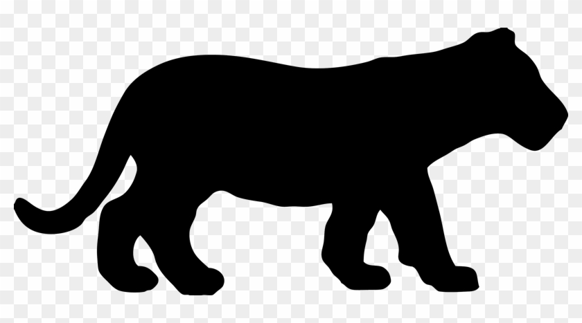 Whiskers Lion Tiger Black Panther Clip Art - Silhouette Of A Tiger #807653