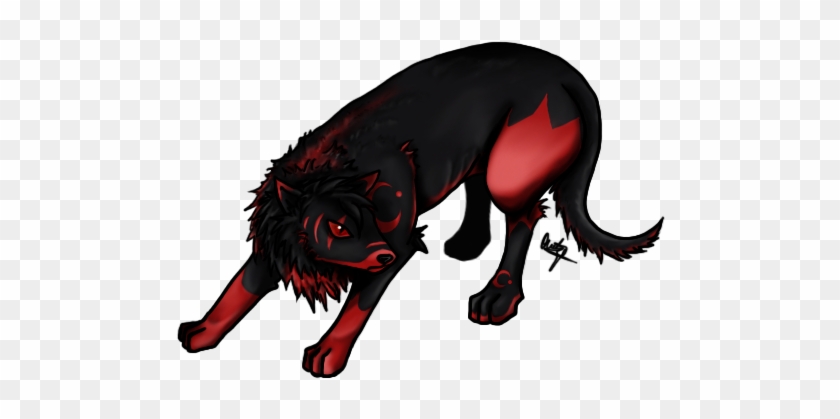 Drawn Werewolf Transparent - Black Wolf With Red Markings #807667