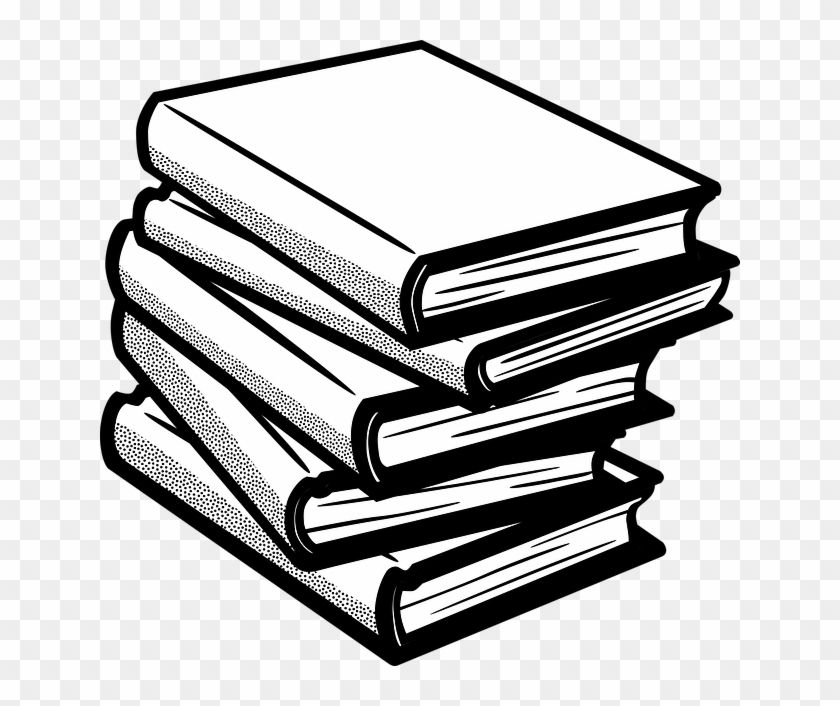 Explore Stack Of Books, Line Art And More - Books Clipart Black And White #807690