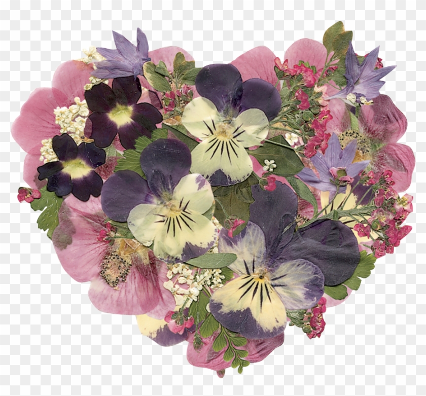 Johnny Bouquet Blog Art Of Flowers - Plum Purple Flower Heart Dried Pressed Glass Pendant #807752