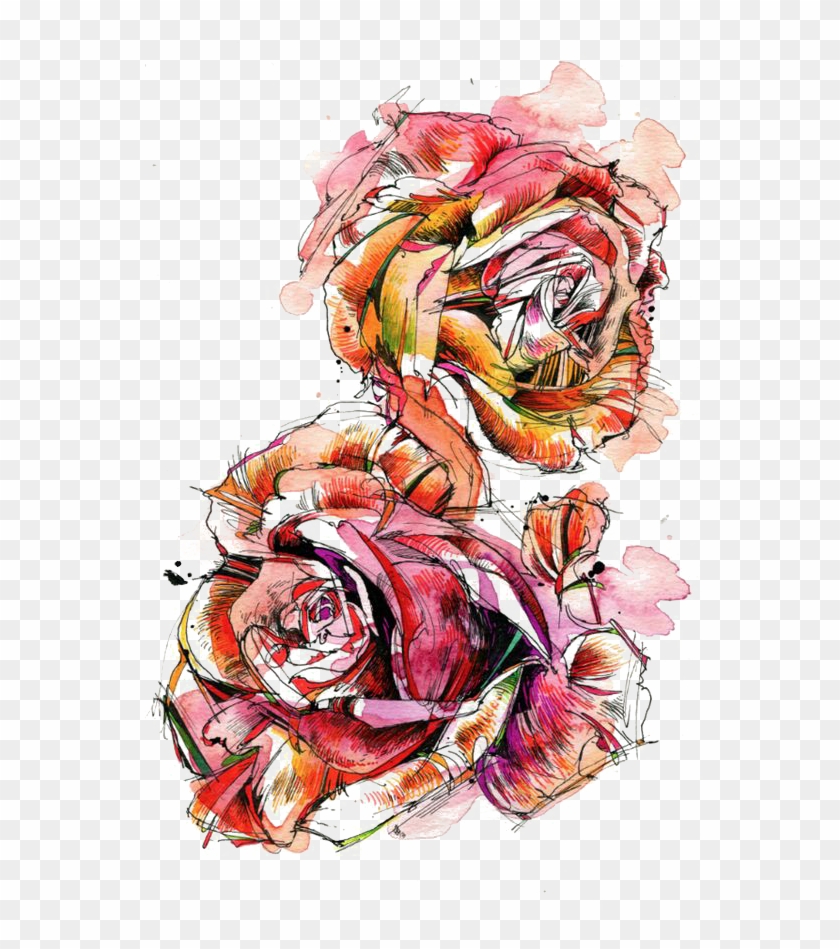 Rose Watercolor Painting Drawing - Rose Watercolor Painting Drawing #807904