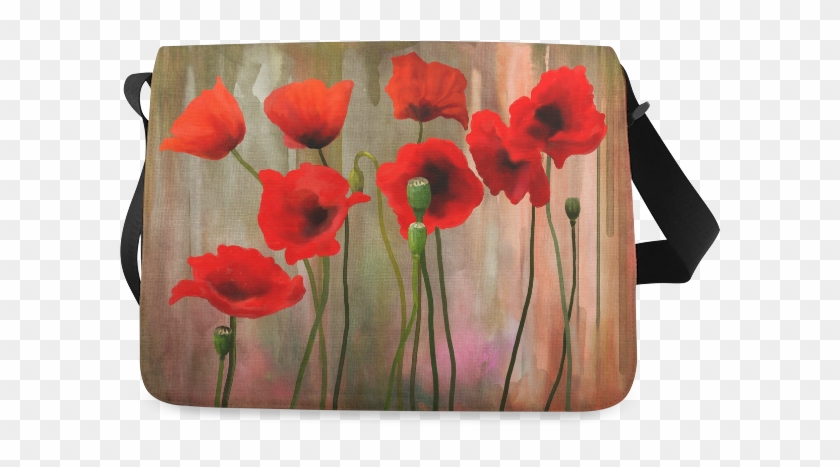 Beautiful Hand Painted And Original Watercolor Painting - Watercolor Poppies Bath Mat - 17" X 24" #807934