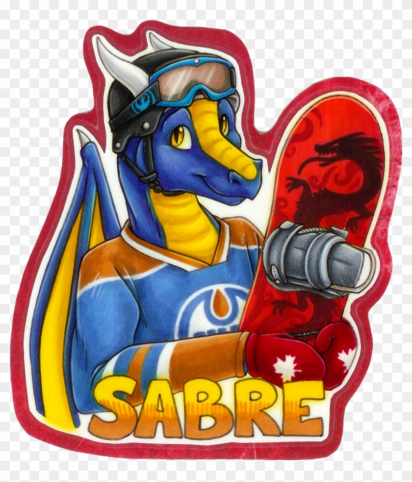 Sabre Feh2013 Snowboarding Badge - Cartoon #808099
