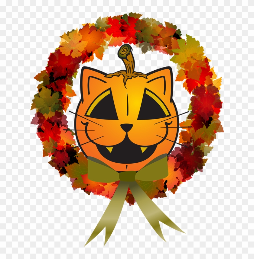 Jack O'lantern Wreath - Jack-o'-lantern #808103