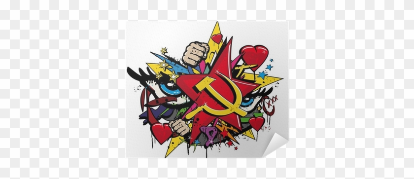 Graffiti Communisme Pop Art Illustration Poster • Pixers® - Peace And Love Symbol #808325