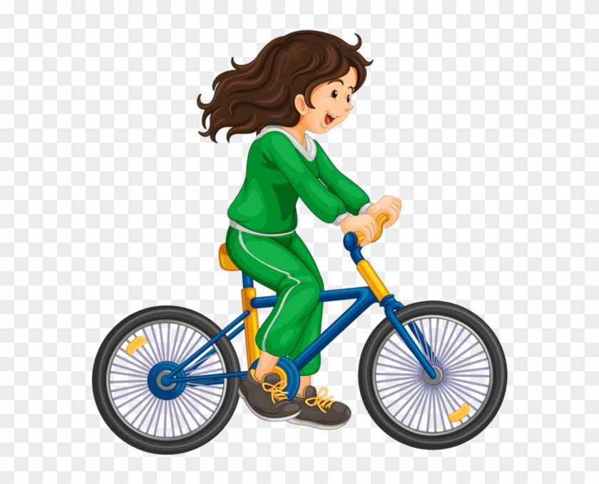 Clip Art - Girl Cycling Png #808410