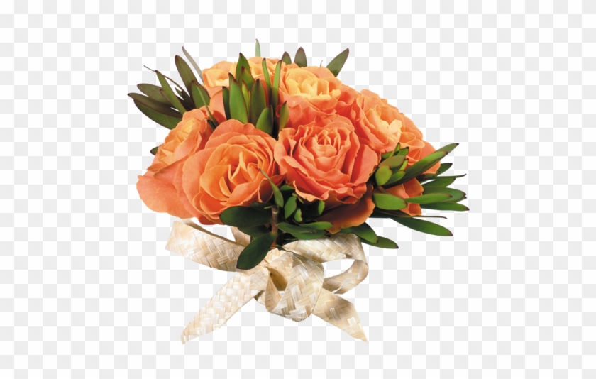 Orange Roses In Bouquets - Ваза С Цветами Png #808426