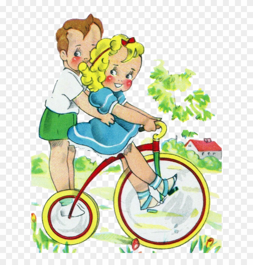 Velocipede~girl & Boy, - Illustration #808450