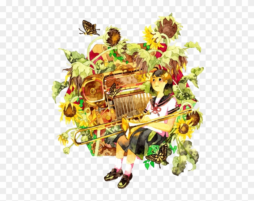 Common Sunflower Cartoon Illustration - Common Sunflower Cartoon Illustration #808702