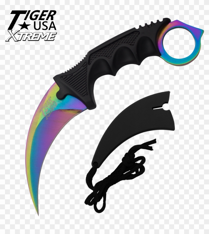 Karambit Ranger Rainbow Fixed Blade Neck Knife With - Karambit Ranger Rainbow Fixed Blade Neck Knife With #808821