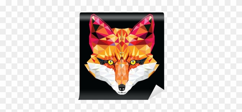 Fox Head In Geometric Pattern, Vector Illustration - Panel Canvas Geometric #808915