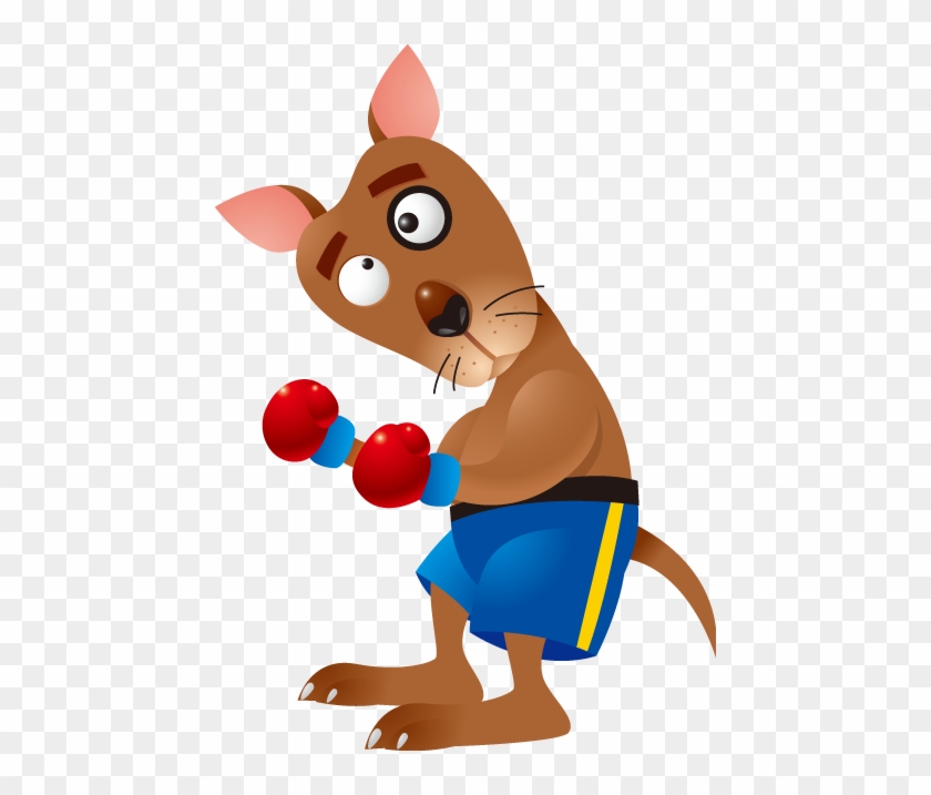 Boxing Kangaroo Cartoon Clip Art - Kangaroo Boxing Cartoon Png #809083
