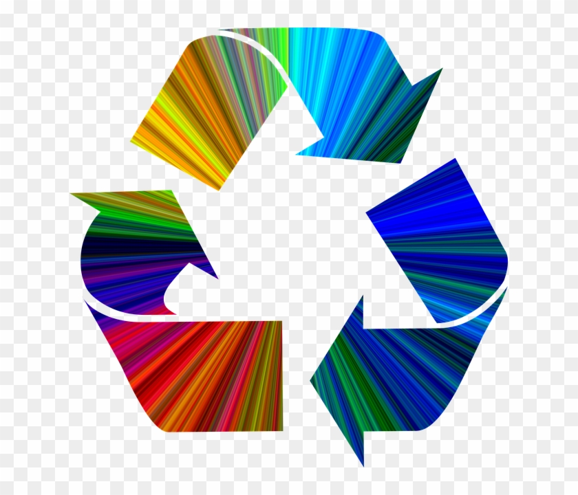 An Image Of A Colourful Variation Of The 'recycling' - Rainbow Recycling Symbol #809357