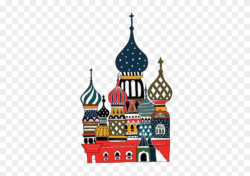 Moscow Kremlin Red Square Saint Basils Cathedral Drawing - Saint Basil Cathedral Illustration #809611