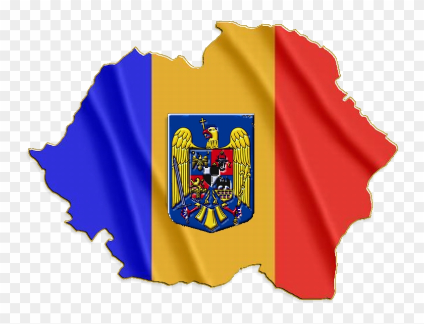 Romania Map-flag - Romania Map Flag #810255