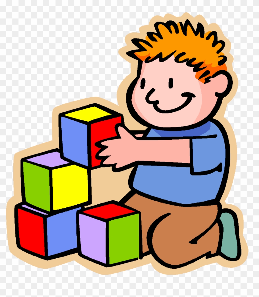 Play Game Clip Art - Playing With Blocks Clipart #810298