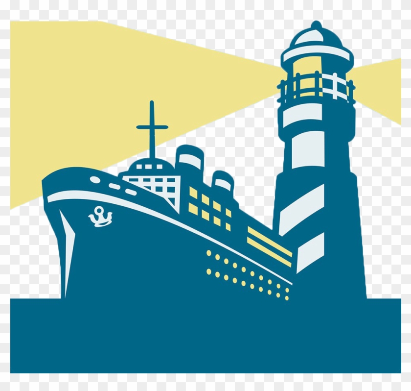Cargo Ship Lighthouse Boat Clip Art - Cargo Ship Lighthouse Boat Clip Art #810533