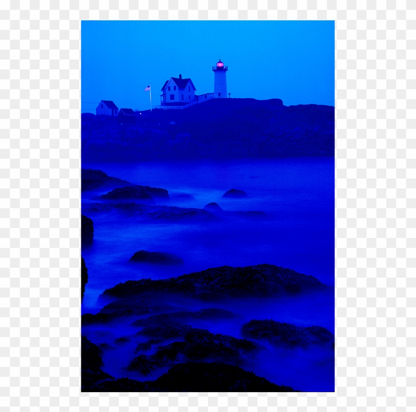 Photograph Of A Maine Lighthouse In Blue Mist And Ocean - Lighthouse #810520