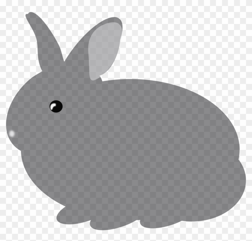 Clipart Kleiner Hase, Seitenansicht Openclipart - Grey Rabbit Shower Curtain #810749