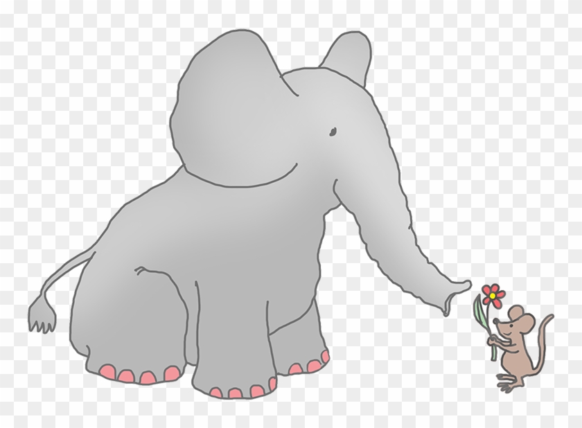 Elephant And Mouse Clip Art - Elephant And Mouse Drawing #810763