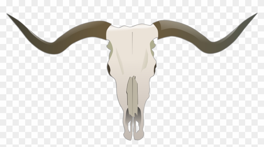 Clipart Longhorn Skull - Bulls Skull Tattoo Longhorn #810785
