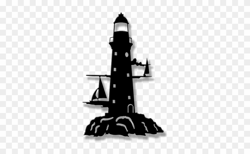 Lighthouse Outline - 24" Beyond The Horizon Lighthouse Metal Wall Art #810921