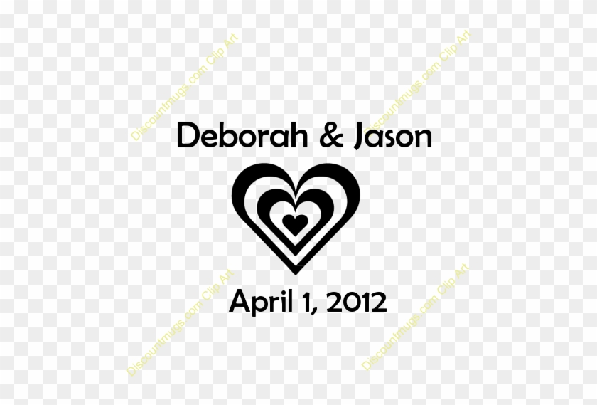 Clip Art Deborah - Green Striped Heart Tile Coaster #810962