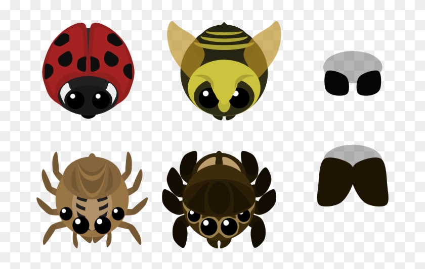 Laybug, Bee, House Spider And Jumping Spider - Mope Io Spider #811041
