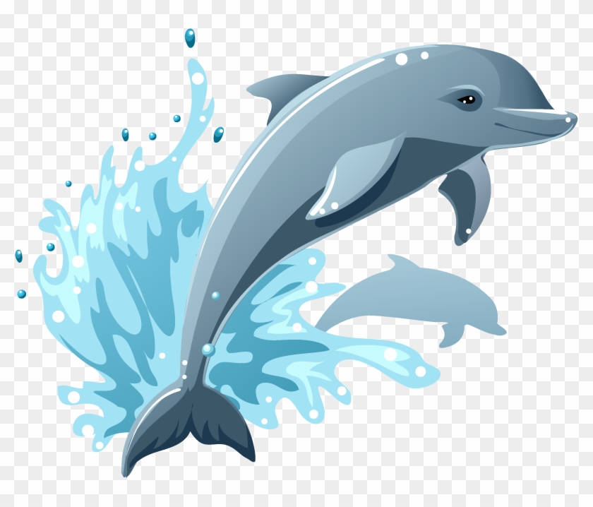 Cartoon Dolphin Vector Illustration - Cartoon Images Of Dolphins #811220