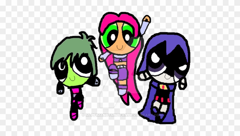Starfire, Raven And Beast Boy In Ppg Form By Sugalawliet - Starfire Raven Beast Boy #811418