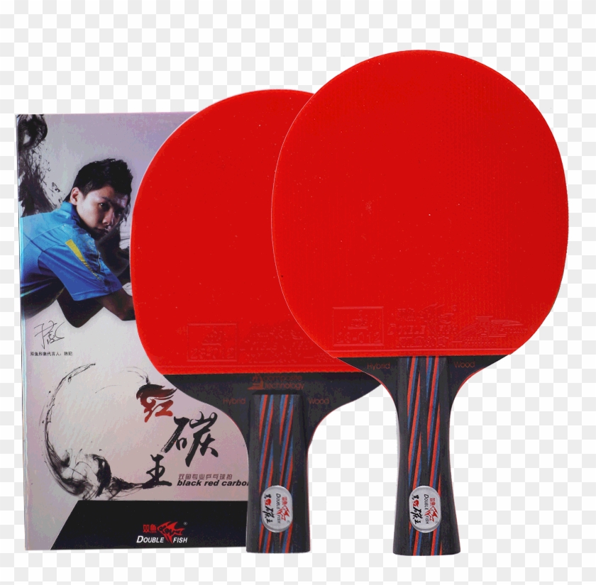 Double Fish Black Red Carbon King Ping Pong - Ping Pong #811605