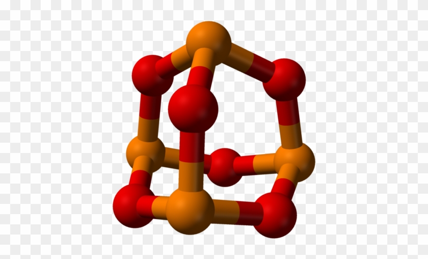 Phosphorus In Orange, Oxygen In Red - White Phosphorus Ball And Stick Diagram #811952