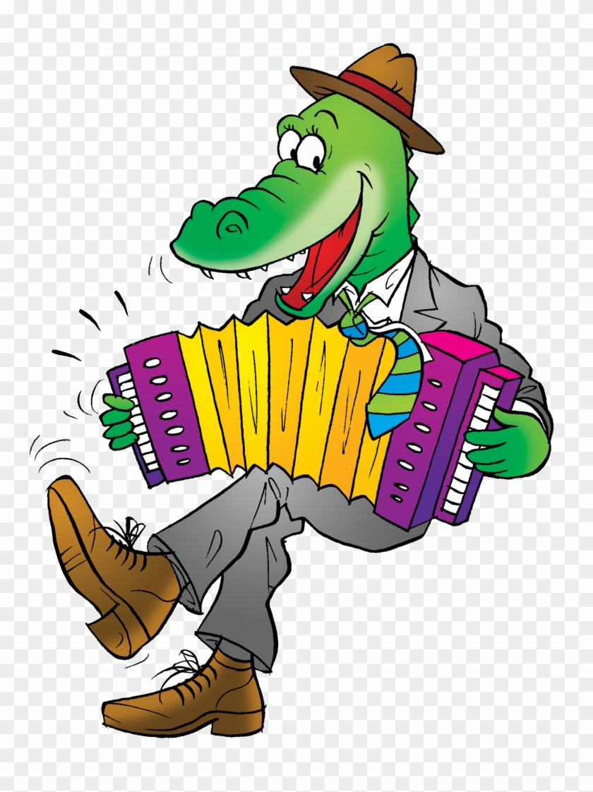 Alligator Crocodile Cartoon Cajun Accordion - Funny Crocodile #812135