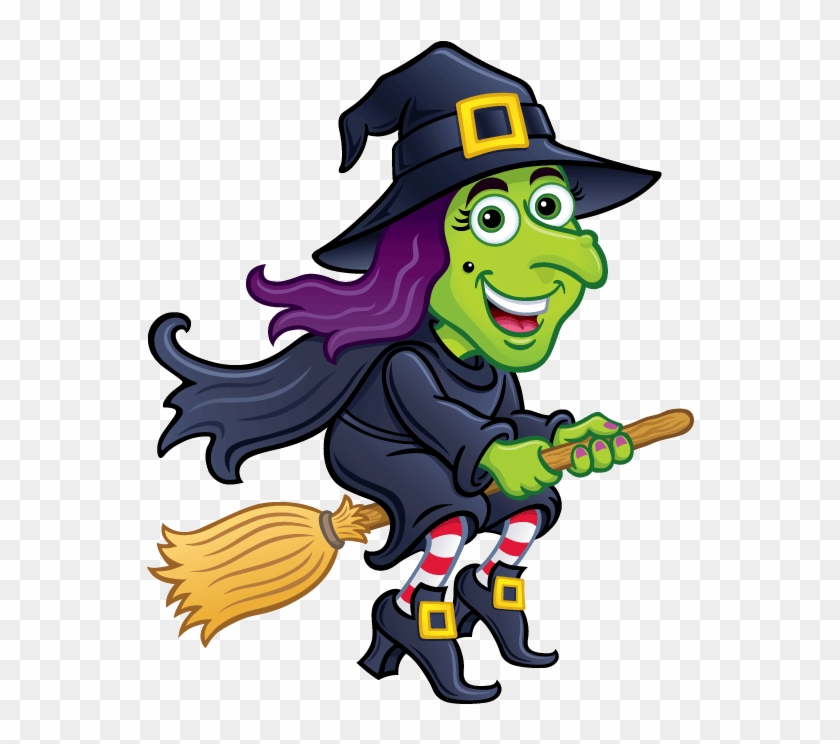 Witch Flying Broom Wheelchair Costume Child's - Cartoon Witch On Broomstick #812557