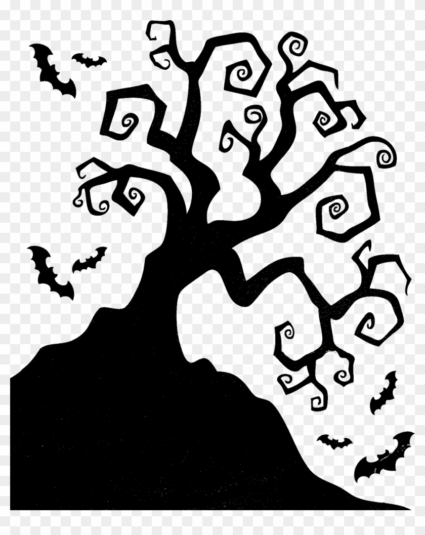 Silhouettes Di Halloween - Halloween Tree Vector #812566