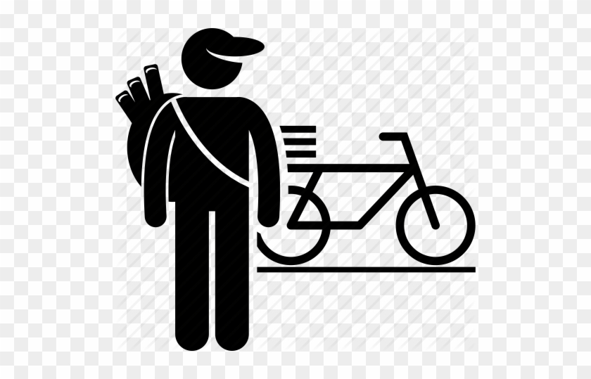 Bicycle, Carrier, Delivery, Deliveryman, Dispatcher, - Paperboy Icon #812613
