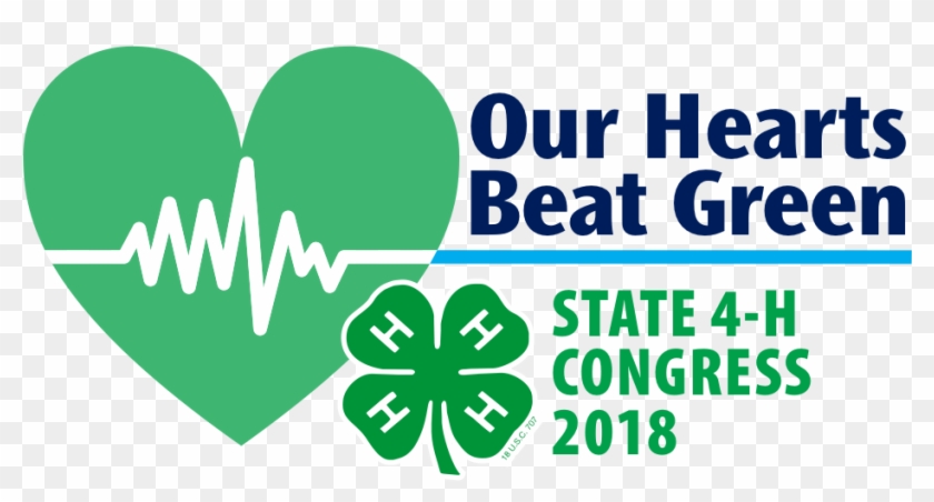 Our Hearts Beat Green Logo - 4 H Clover #812680