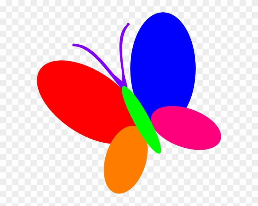 Multi Color Butterfly Clip Art At Clker - Png Multi Color Logos #812741