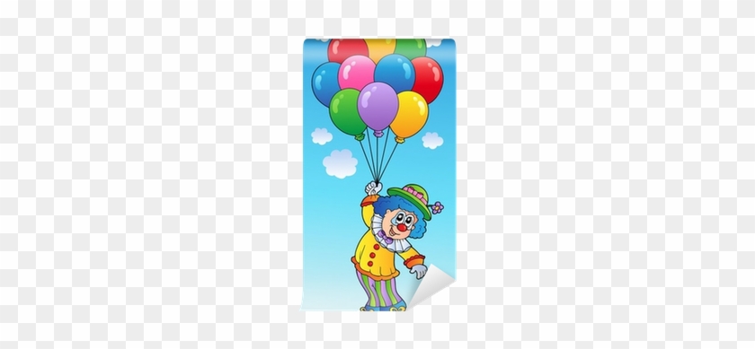 Flying Clown With Cartoon Balloons Wall Mural • Pixers® - Cartoon Balloons #812927