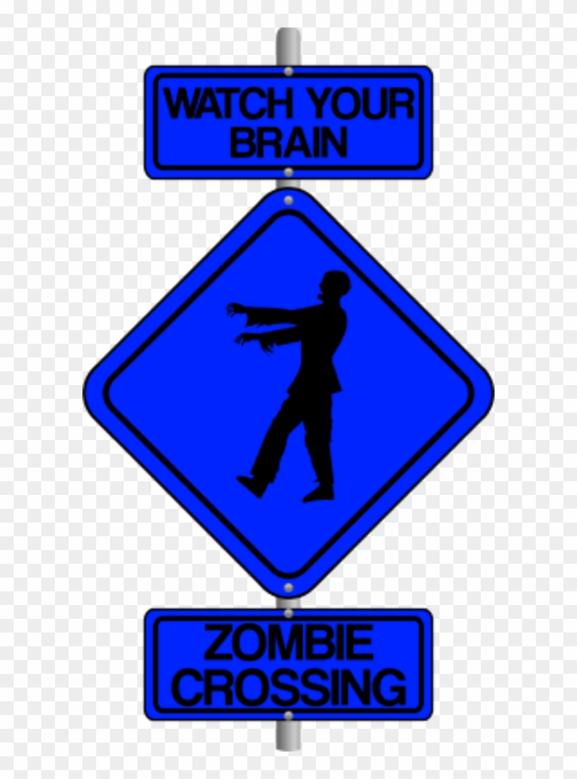 Zombie Crossing The Street Comic Traffic Sign - Traffic Sign #812964