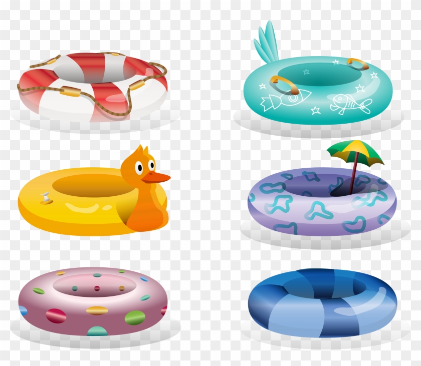 Cartoon Painting Swim Ring - Inflatable #812979