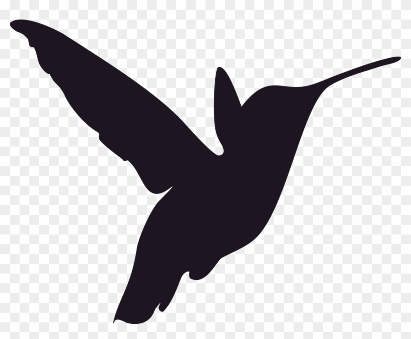 Silhouette Hummingbird Bird Png Image - Hummingbird Stencil #813306