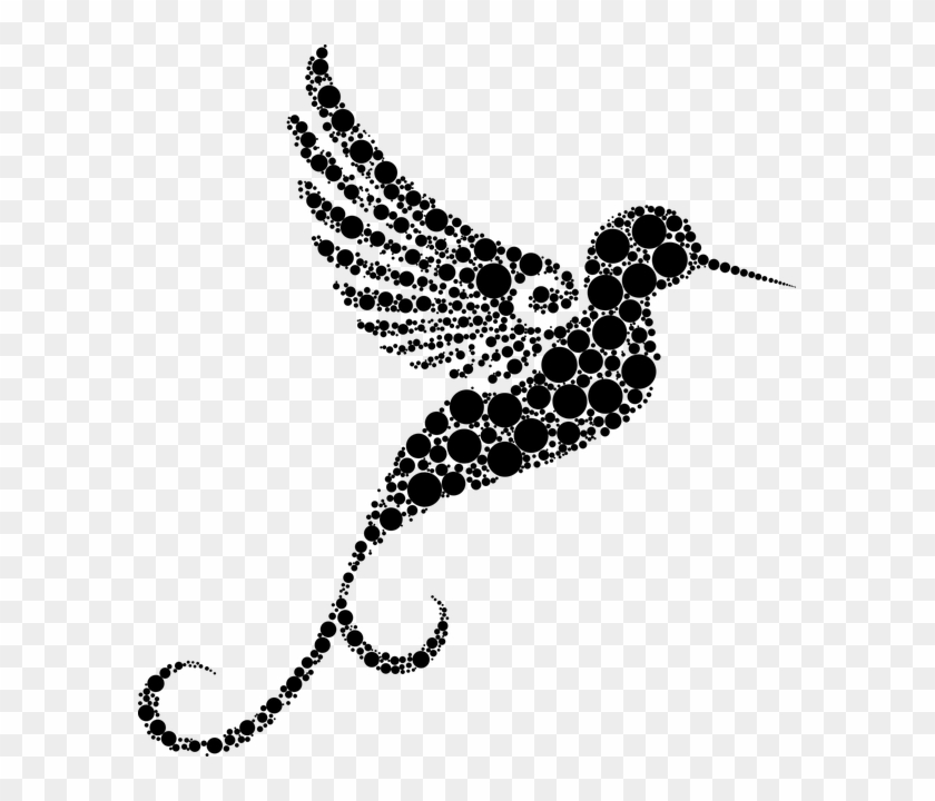 Animal, Bird, Clips, Flying, Hummingbird, Silhouette - Hummingbird Clipart Black And White #813355