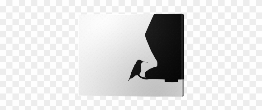 Silhouette Of A Hummingbird Perched On A Feeding Station - Silhouette #813359