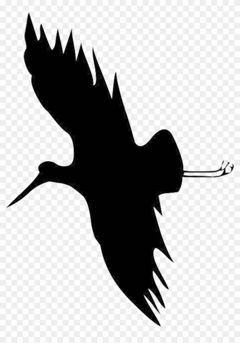 Flying Stor Silhouette, Flamingo Silhouette - Stork Silhouette Png #813369