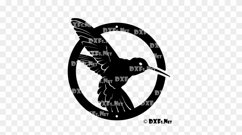 Hummingbird Dxf File Design For Cnc Cutting Machine - Hummingbird In Circle #813394