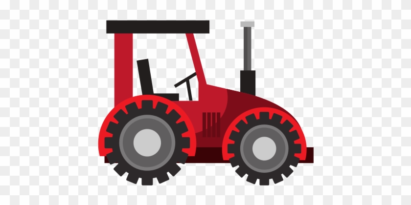 Farm Tractor Vehicle Isolated Flat Icon - Farm #813452